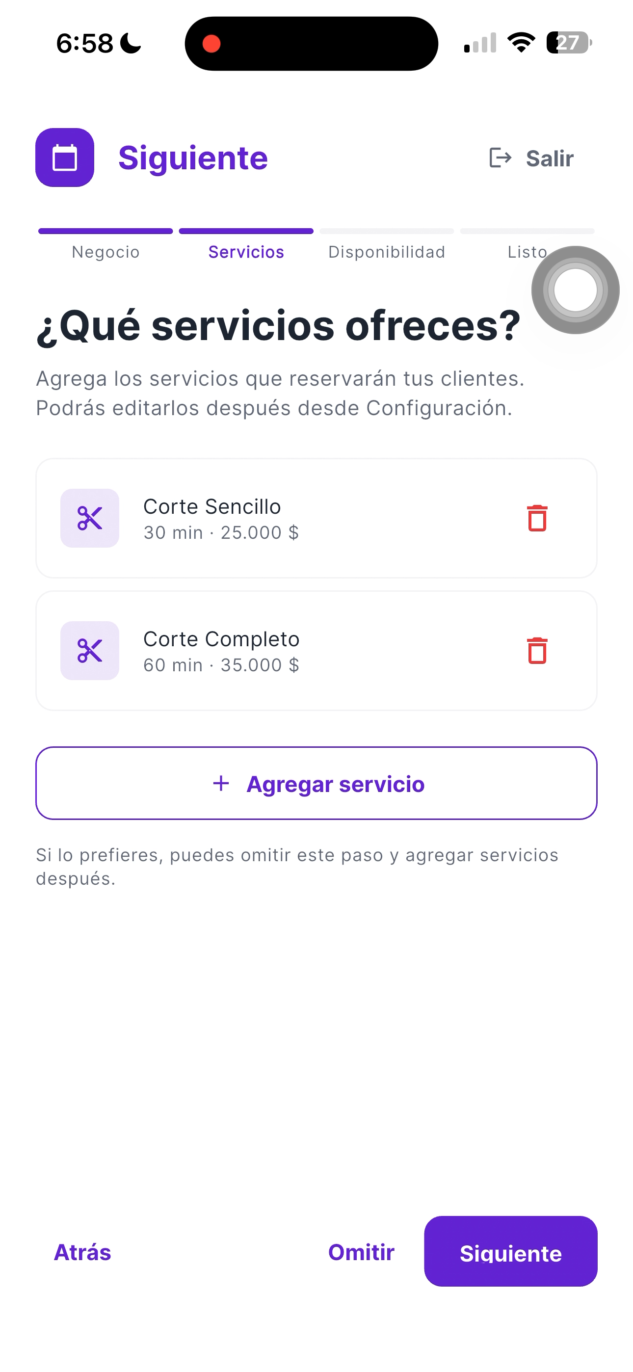 Agrega servicios